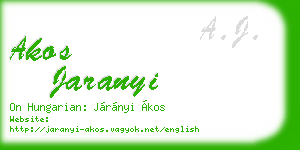 akos jaranyi business card